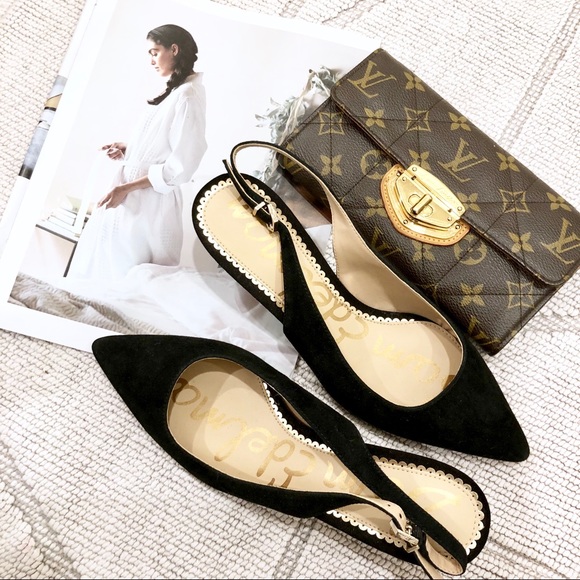 Sam Edelman Ludlow Kitten Heel Black Suede 5.5 - Picture 2 of 7